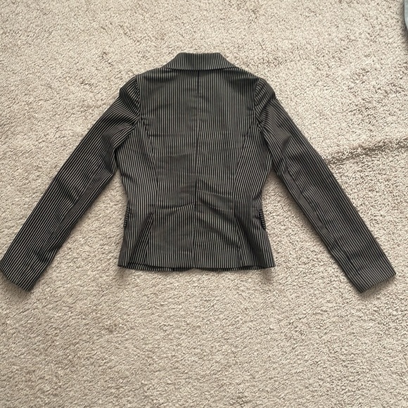 Old Navy Collection Stretch Blazer Suit Jacket Striped Black Brown White Vintage - Picture 6 of 9